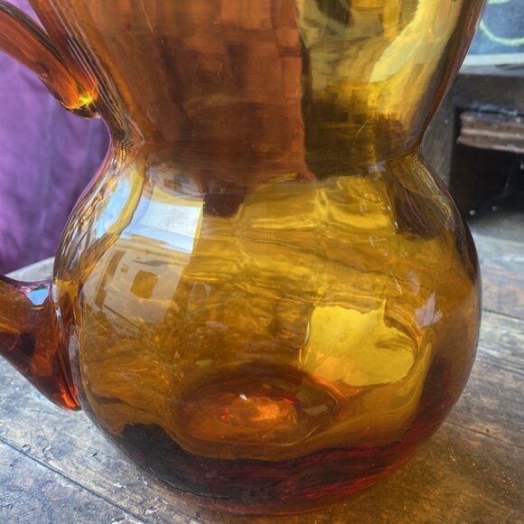 77-(VK). Vintage. Kitchen. Amber. Glass. Juice Set. - Picture 8 of 13